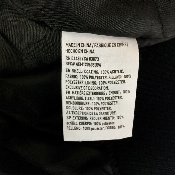 AMERICAN EAGLE Black Floral Embroidered Bomber Jacket Size M - Picture 12 of 12